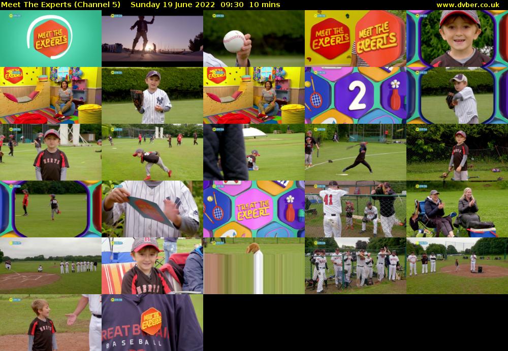 Meet The Experts (Channel 5) Sunday 19 June 2022 09:30 - 09:40