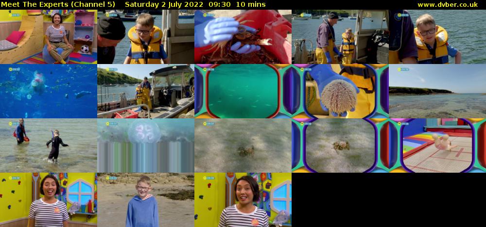 Meet The Experts (Channel 5) Saturday 2 July 2022 09:30 - 09:40