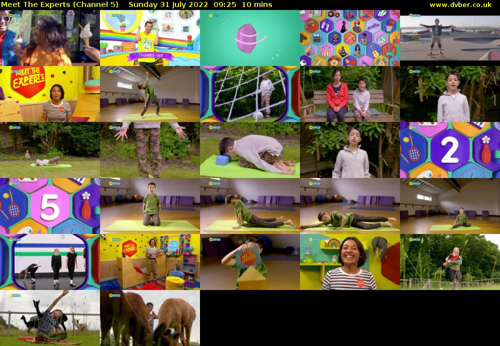Meet The Experts (Channel 5) Sunday 31 July 2022 09:25 - 09:35