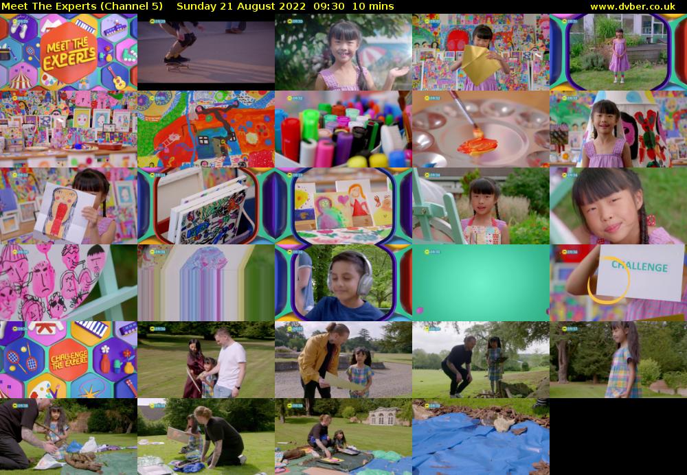 Meet The Experts (Channel 5) Sunday 21 August 2022 09:30 - 09:40