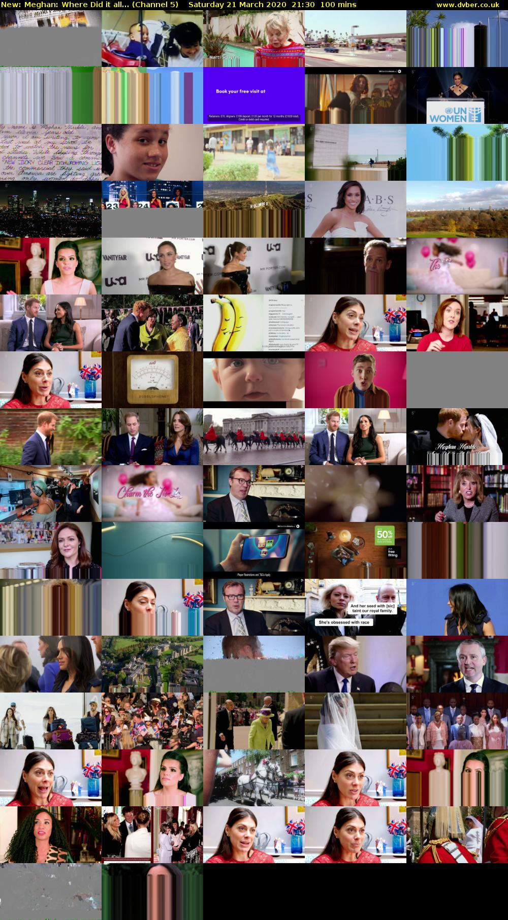 Meghan: Where Did it all... (Channel 5) Saturday 21 March 2020 21:30 - 23:10