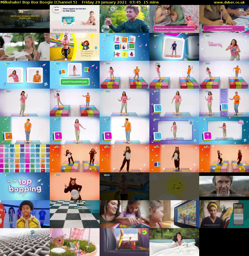 Milkshake! Bop Box Boogie (Channel 5) Friday 29 January 2021 07:45 - 08:00