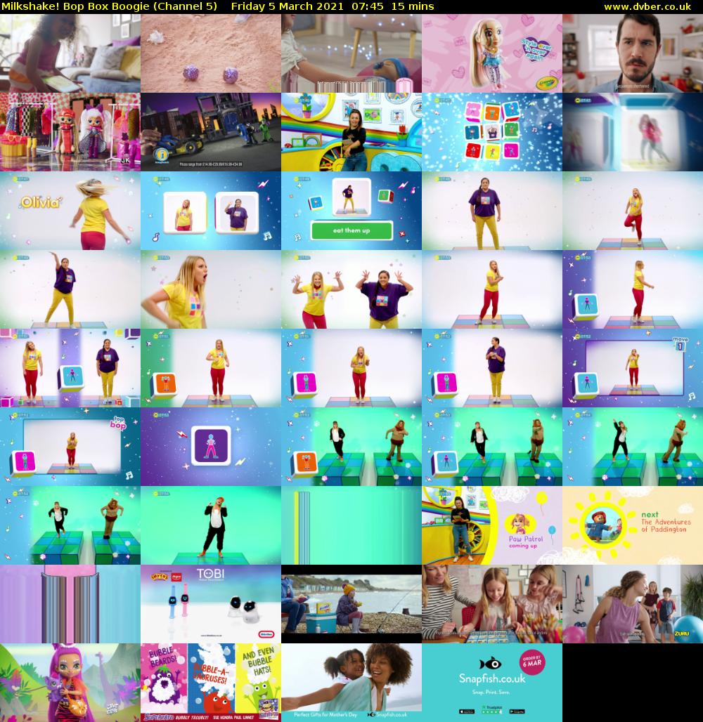 Milkshake! Bop Box Boogie (Channel 5) Friday 5 March 2021 07:45 - 08:00