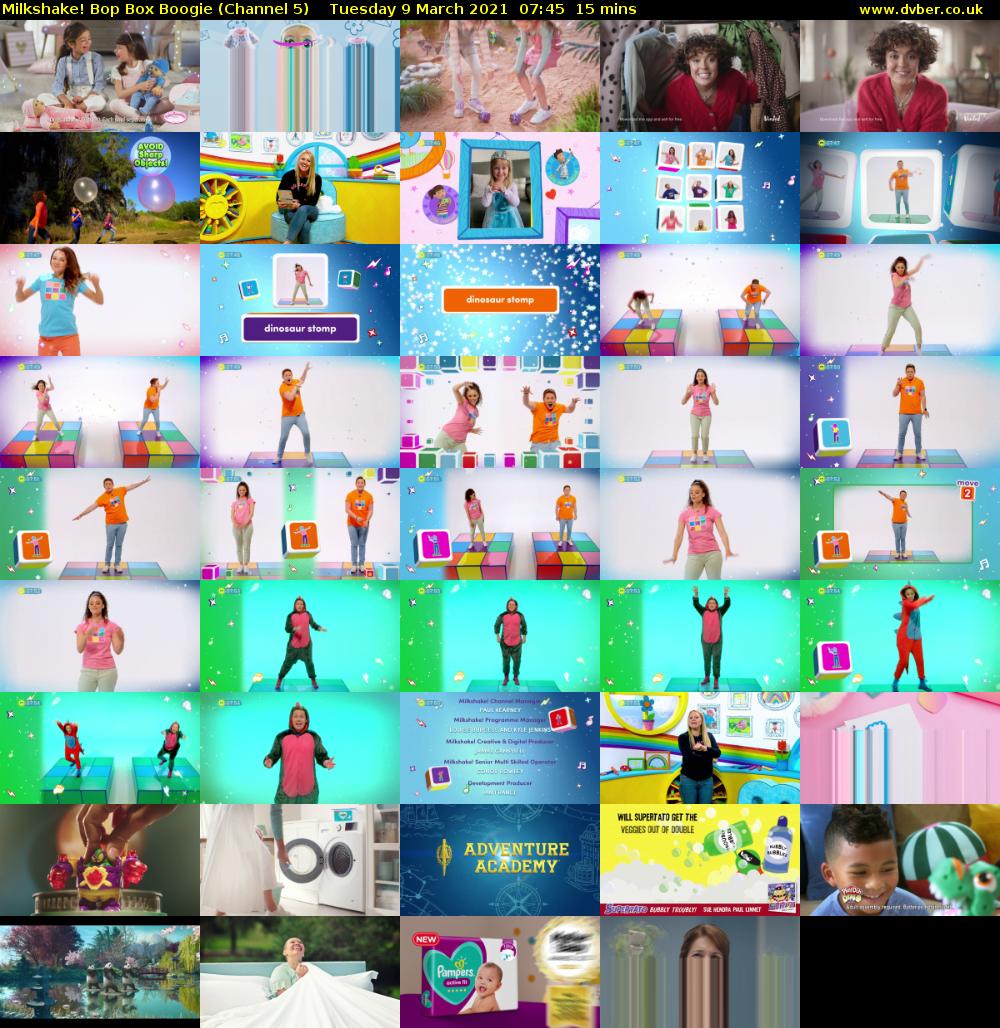 Milkshake! Bop Box Boogie (Channel 5) Tuesday 9 March 2021 07:45 - 08:00