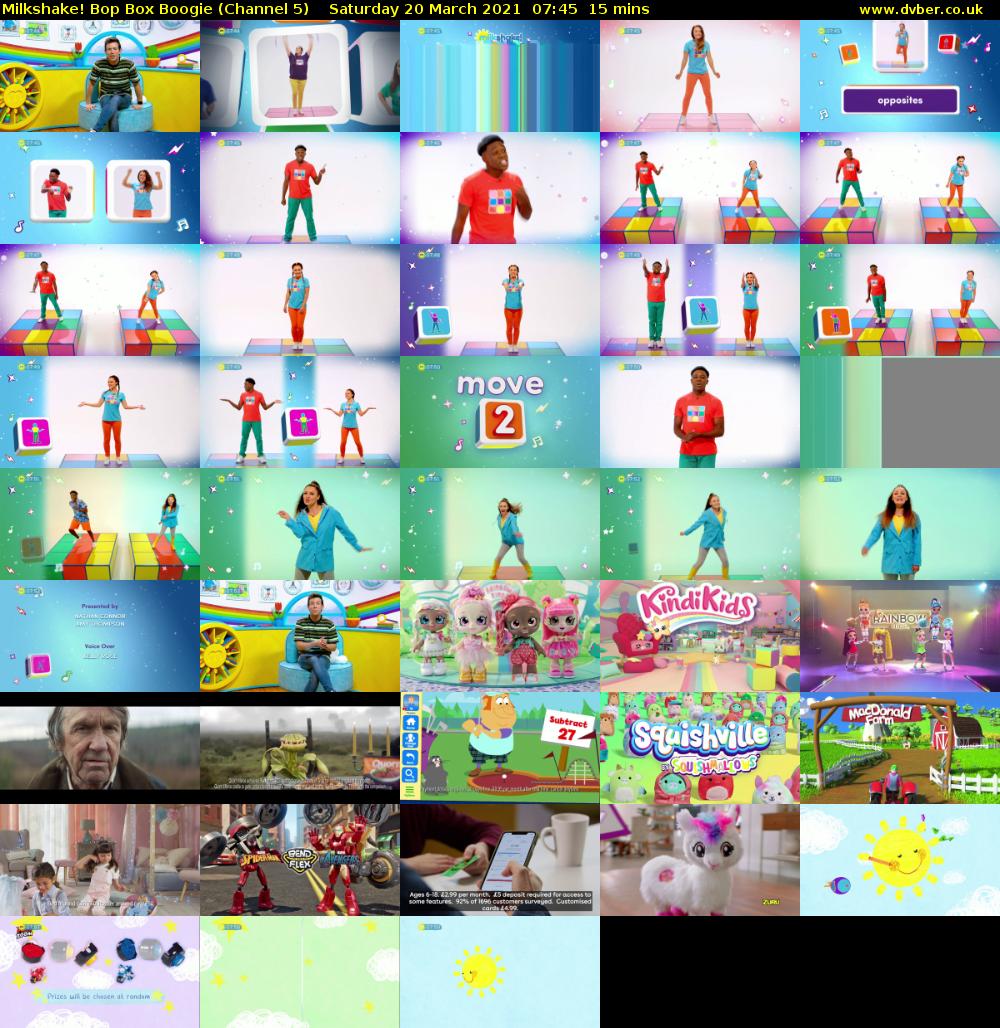 Milkshake! Bop Box Boogie (Channel 5) Saturday 20 March 2021 07:45 - 08:00