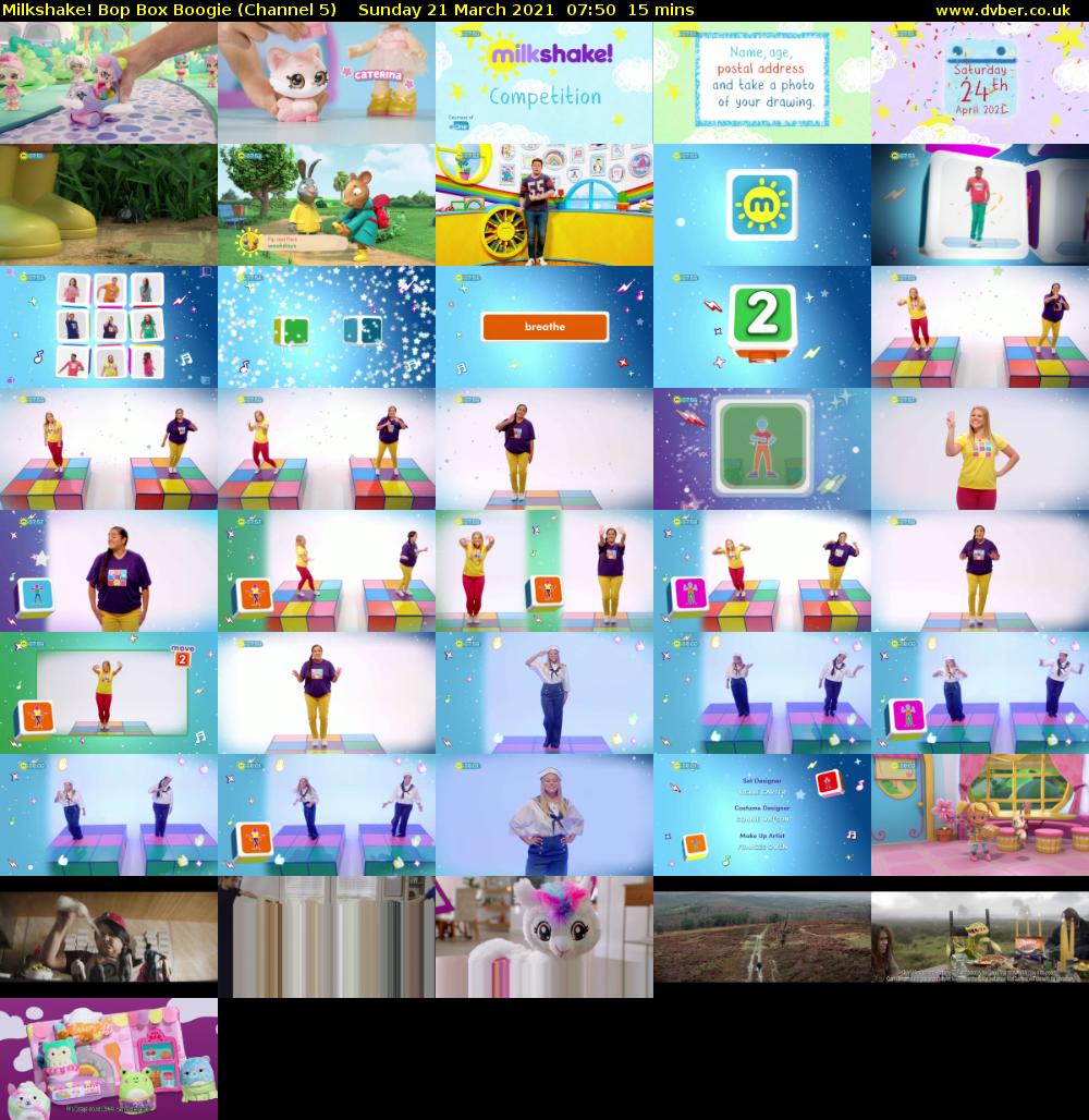 Milkshake! Bop Box Boogie (Channel 5) Sunday 21 March 2021 07:50 - 08:05