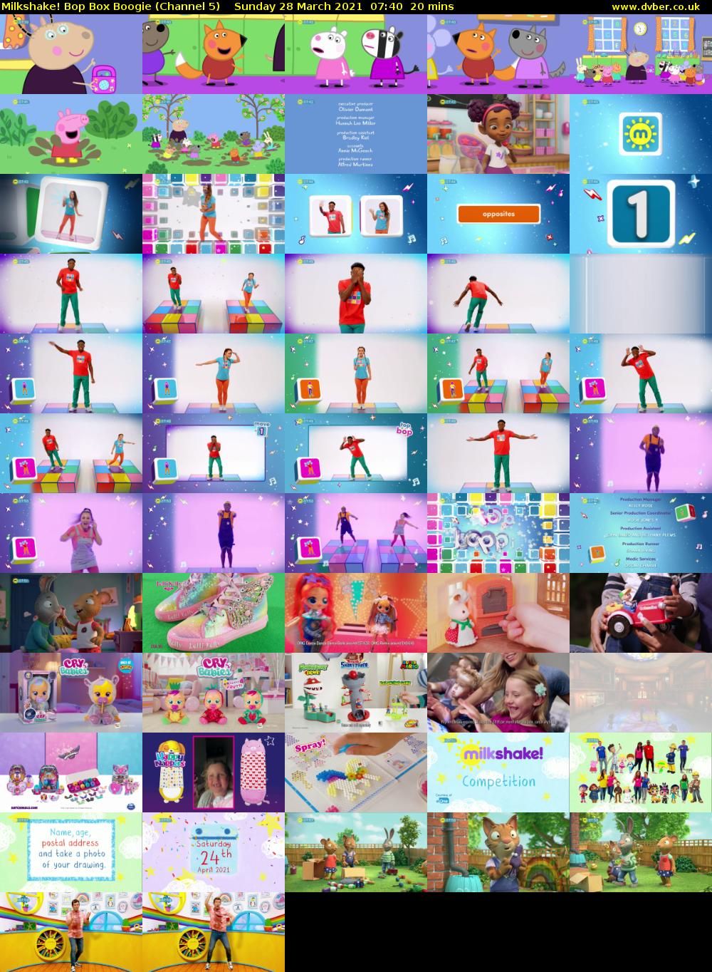 Milkshake! Bop Box Boogie (Channel 5) Sunday 28 March 2021 07:40 - 08:00