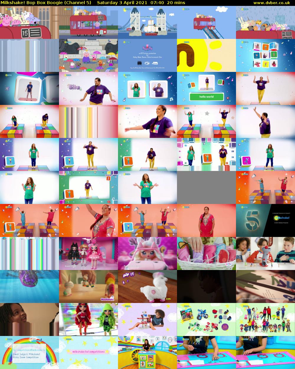 Milkshake! Bop Box Boogie (Channel 5) Saturday 3 April 2021 07:40 - 08:00