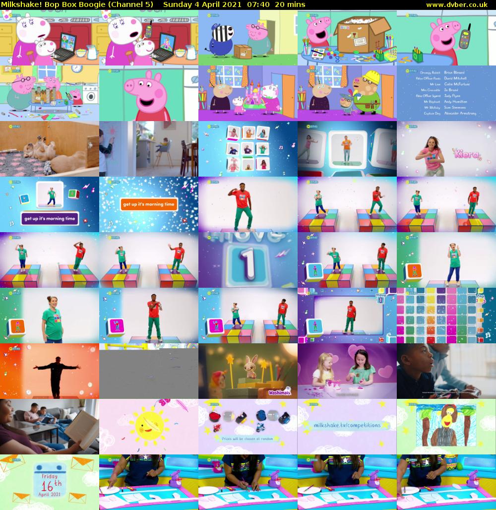 Milkshake! Bop Box Boogie (Channel 5) Sunday 4 April 2021 07:40 - 08:00