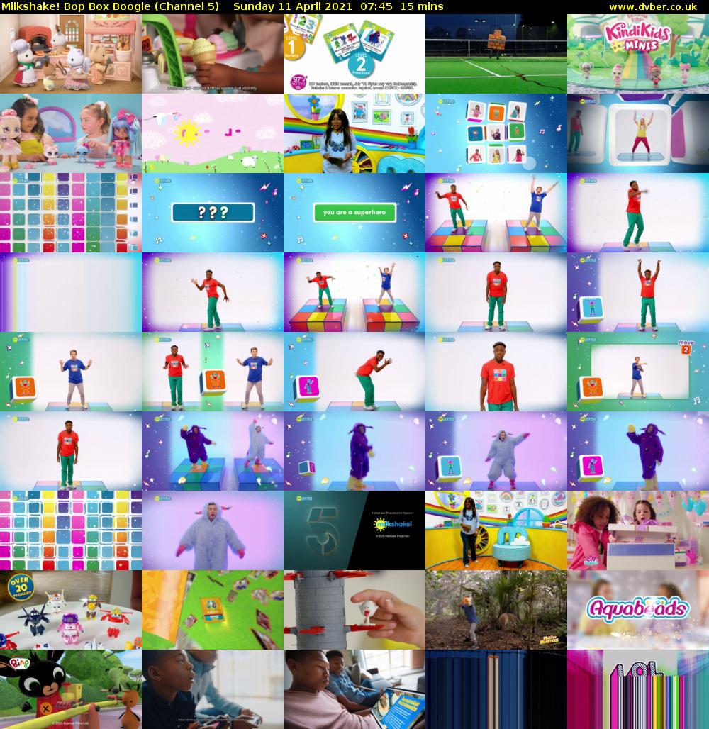 Milkshake! Bop Box Boogie (Channel 5) Sunday 11 April 2021 07:45 - 08:00