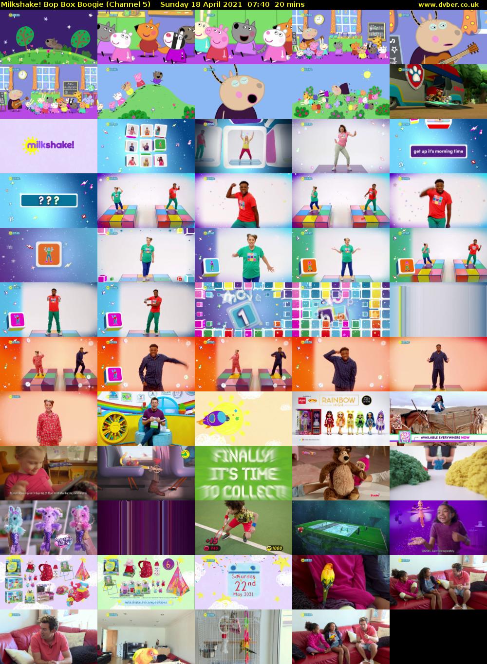 Milkshake! Bop Box Boogie (Channel 5) Sunday 18 April 2021 07:40 - 08:00