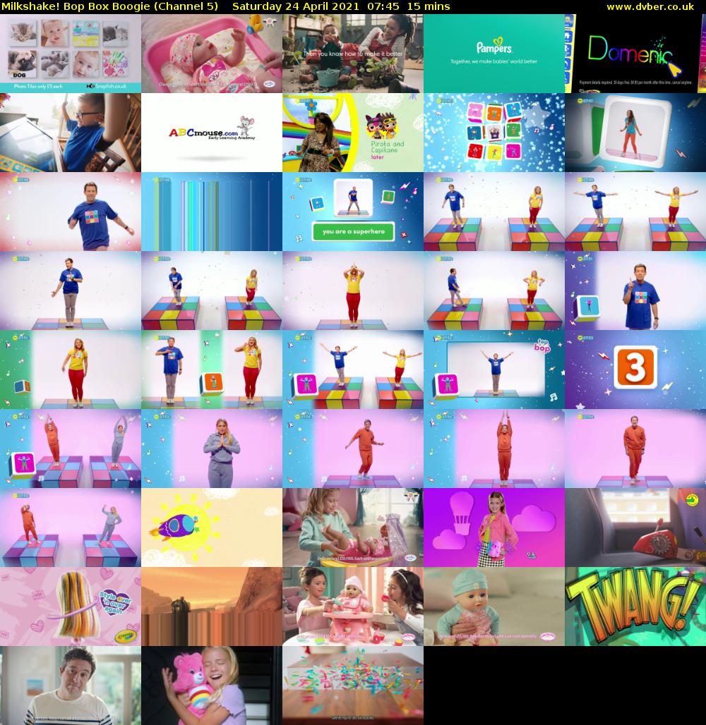 Milkshake! Bop Box Boogie (Channel 5) Saturday 24 April 2021 07:45 - 08:00