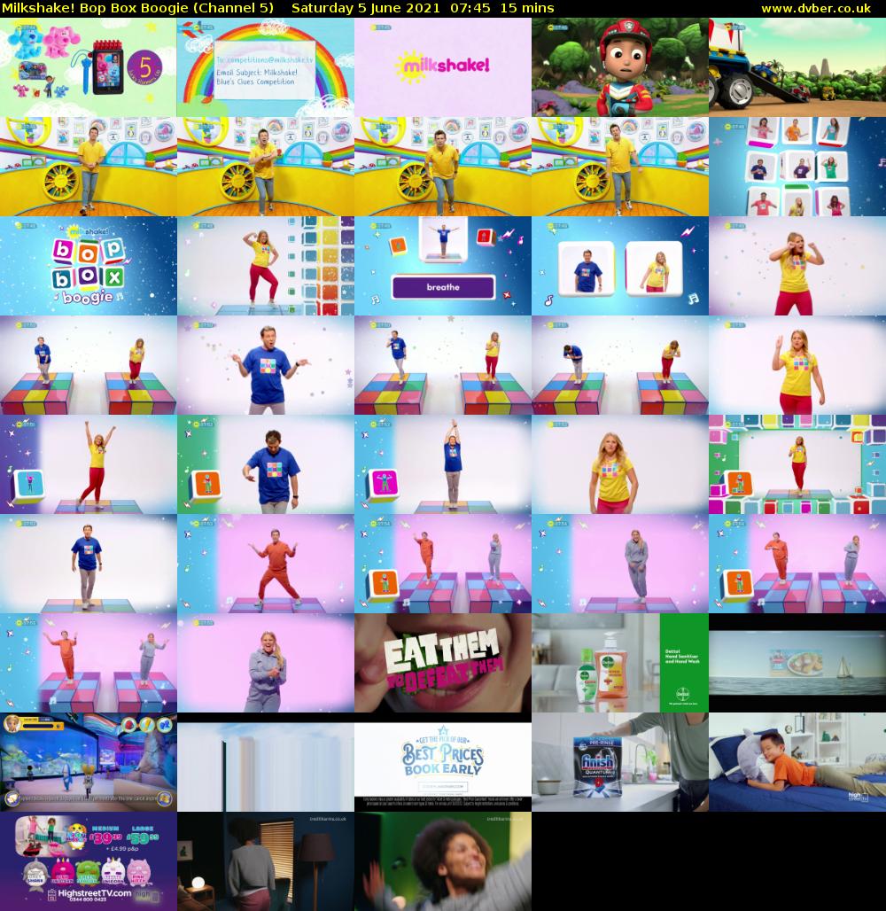 Milkshake! Bop Box Boogie (Channel 5) Saturday 5 June 2021 07:45 - 08:00