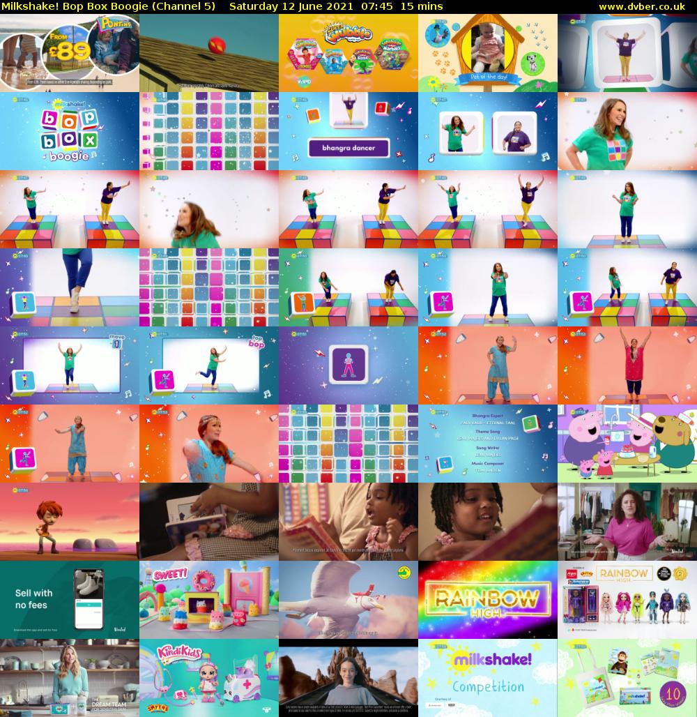 Milkshake! Bop Box Boogie (Channel 5) Saturday 12 June 2021 07:45 - 08:00