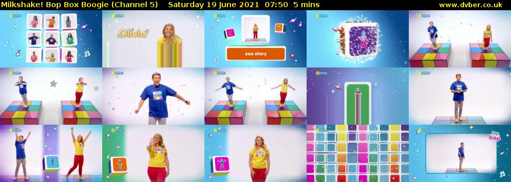 Milkshake! Bop Box Boogie (Channel 5) Saturday 19 June 2021 07:50 - 07:55