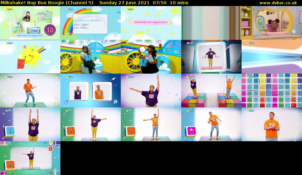 Milkshake! Bop Box Boogie (Channel 5) Sunday 27 June 2021 07:50 - 08:00