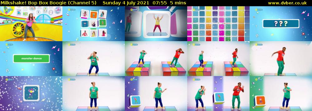 Milkshake! Bop Box Boogie (Channel 5) Sunday 4 July 2021 07:55 - 08:00