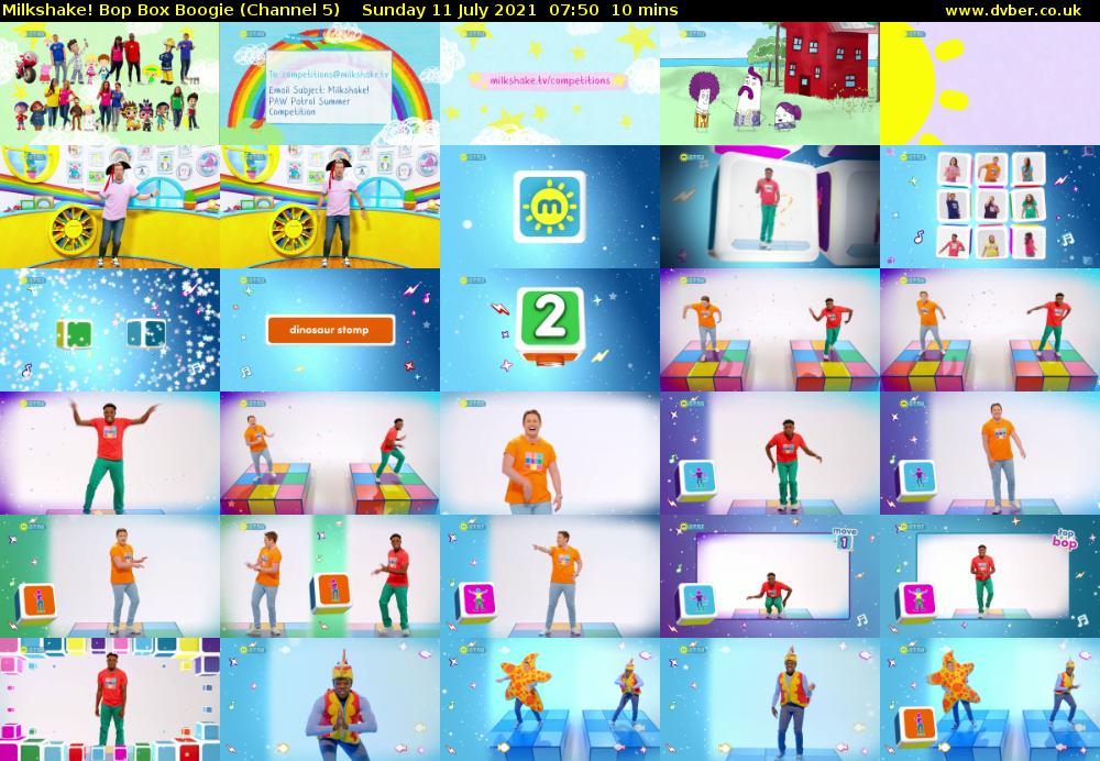 Milkshake! Bop Box Boogie (Channel 5) Sunday 11 July 2021 07:50 - 08:00
