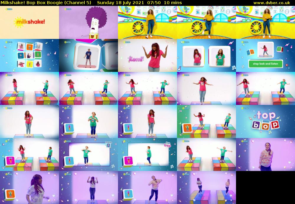 Milkshake! Bop Box Boogie (Channel 5) Sunday 18 July 2021 07:50 - 08:00