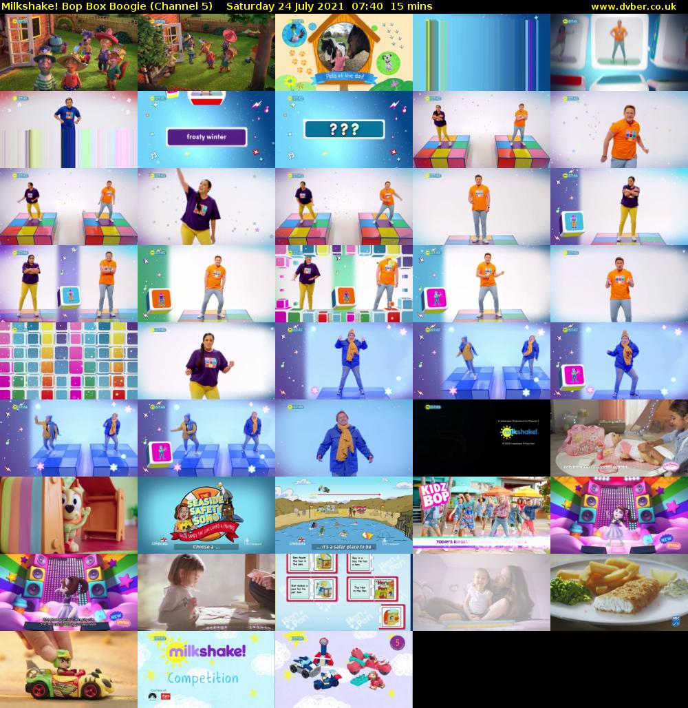 Milkshake! Bop Box Boogie (Channel 5) Saturday 24 July 2021 07:40 - 07:55