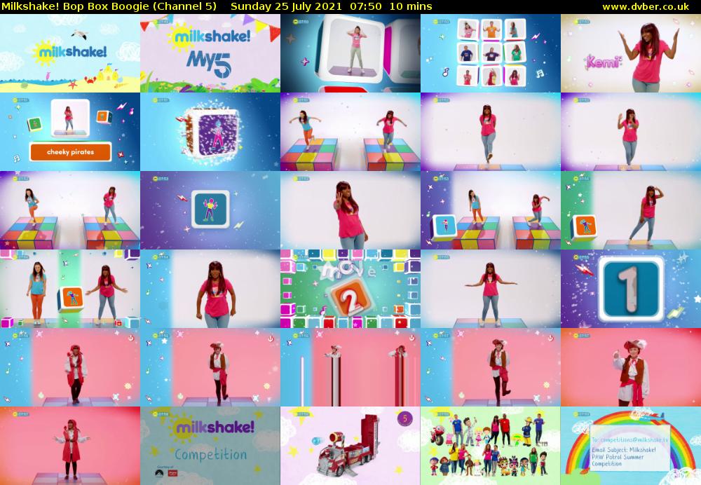 Milkshake! Bop Box Boogie (Channel 5) Sunday 25 July 2021 07:50 - 08:00