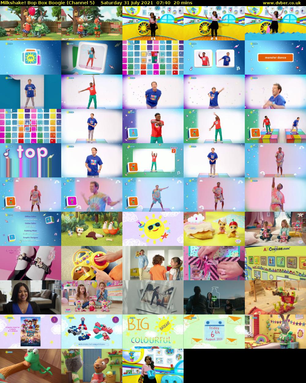 Milkshake! Bop Box Boogie (Channel 5) Saturday 31 July 2021 07:40 - 08:00