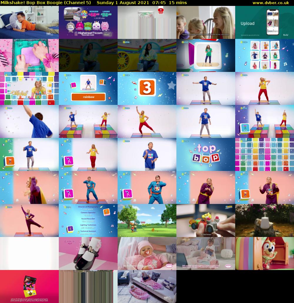 Milkshake! Bop Box Boogie (Channel 5) Sunday 1 August 2021 07:45 - 08:00