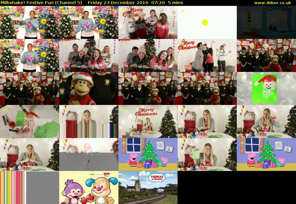 Milkshake! Festive Fun (Channel 5) Friday 23 December 2016 07:20 - 07:25