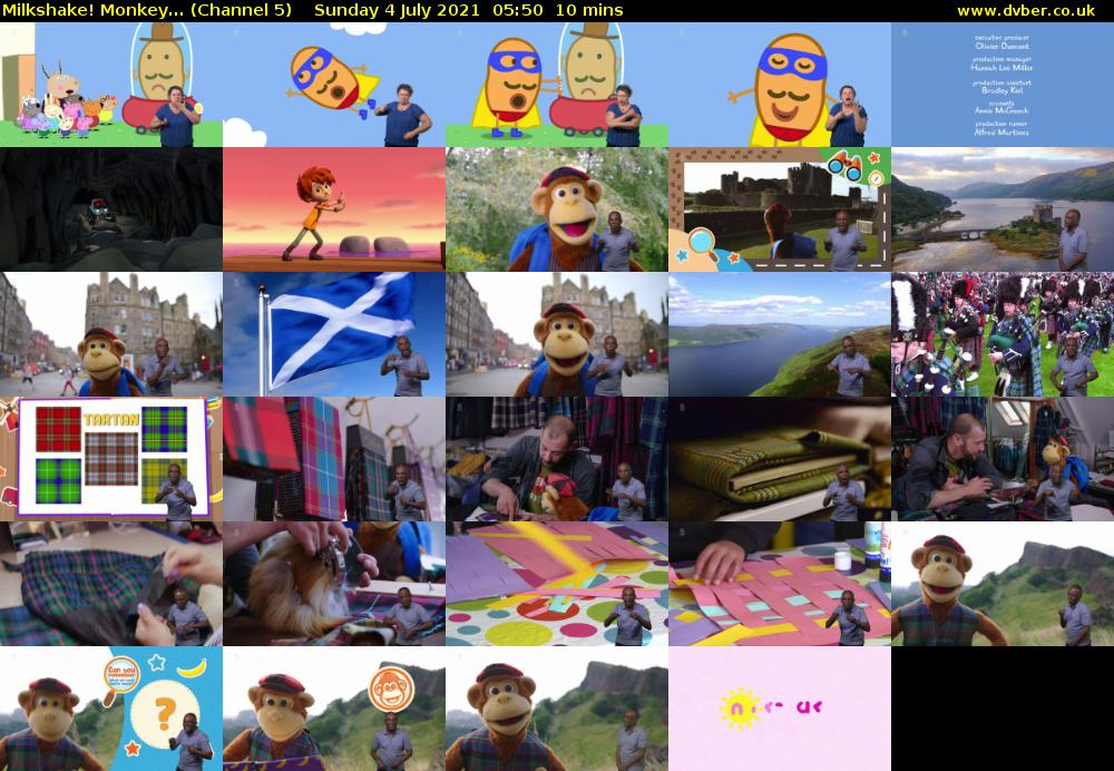 Milkshake! Monkey... (Channel 5) Sunday 4 July 2021 05:50 - 06:00