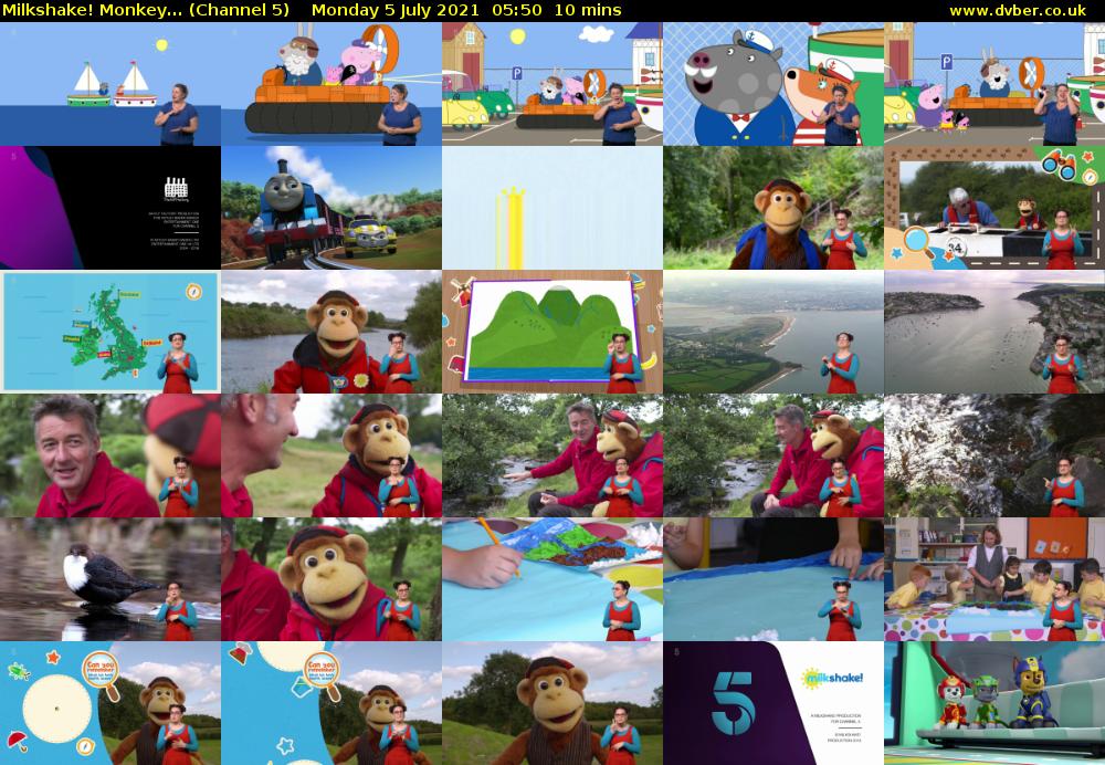 Milkshake! Monkey... (Channel 5) Monday 5 July 2021 05:50 - 06:00