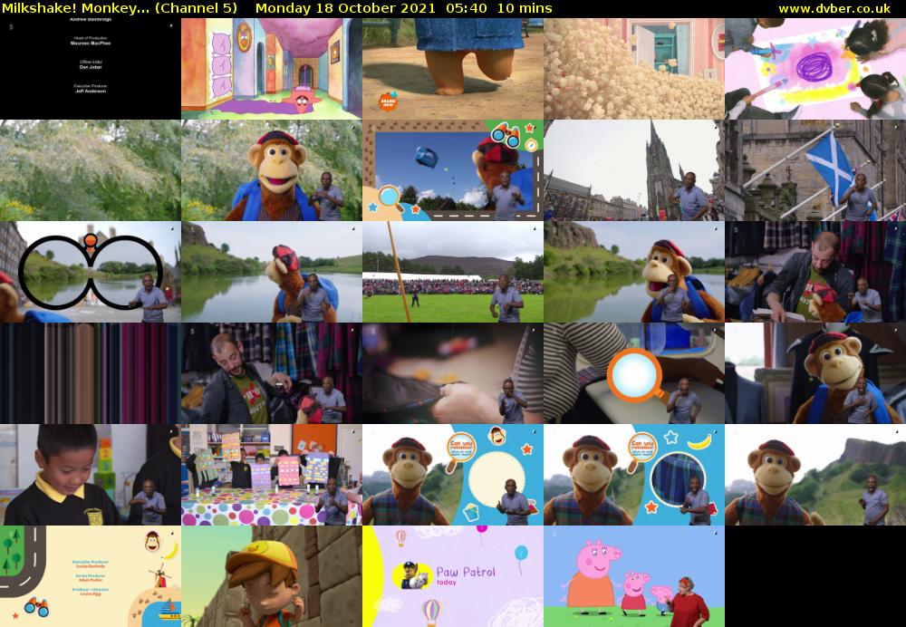 Milkshake! Monkey... (Channel 5) Monday 18 October 2021 05:40 - 05:50