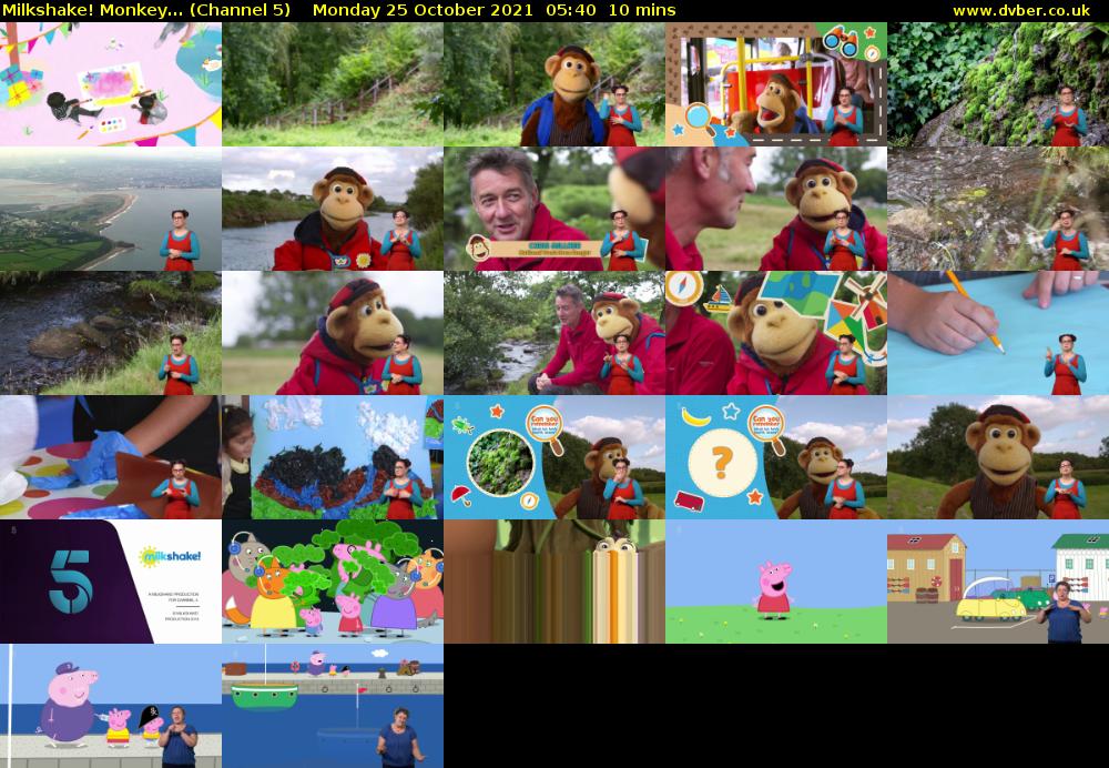 Milkshake! Monkey... (Channel 5) Monday 25 October 2021 05:40 - 05:50