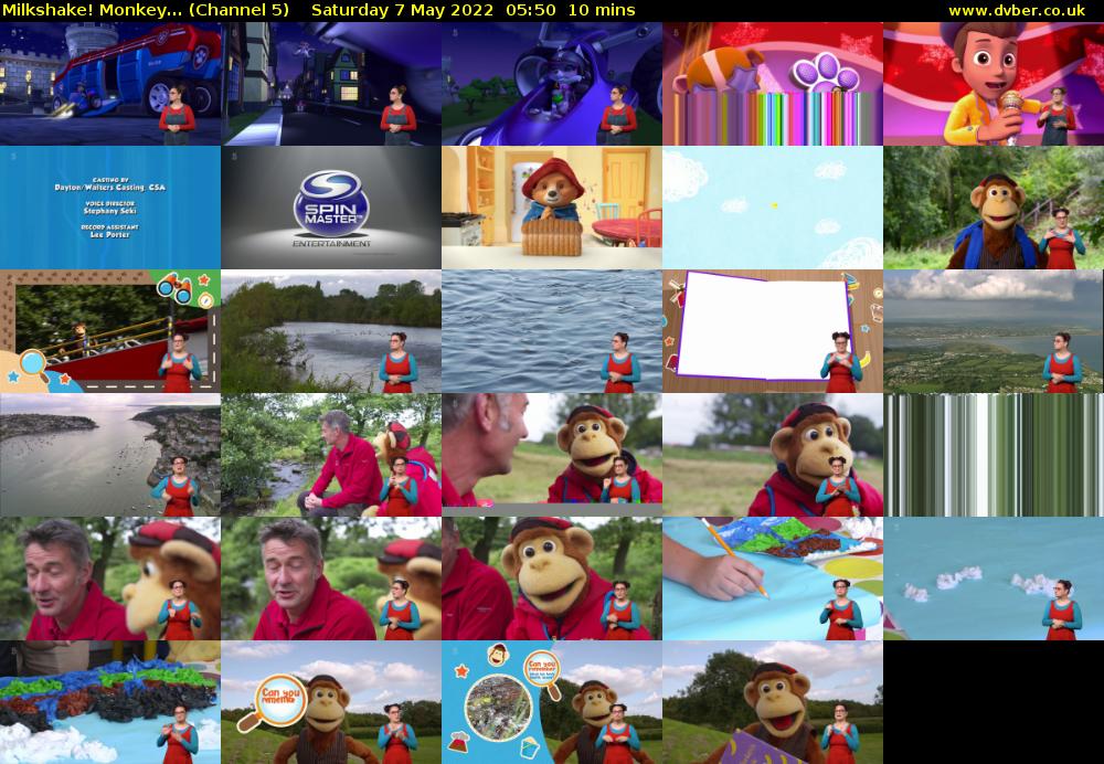 Milkshake! Monkey... (Channel 5) Saturday 7 May 2022 05:50 - 06:00