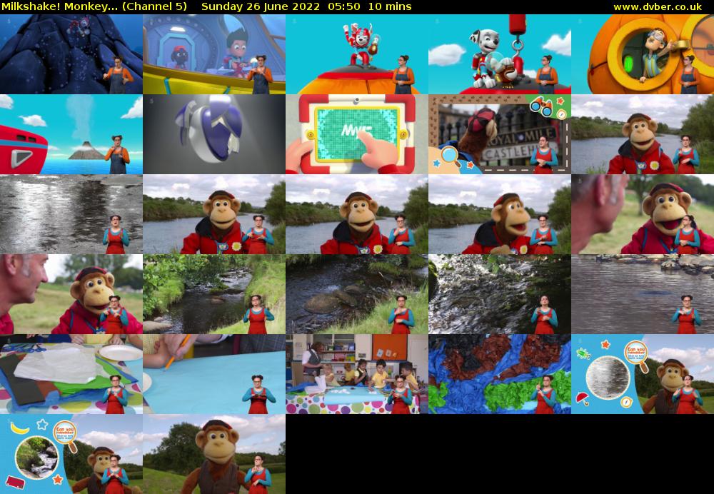 Milkshake! Monkey... (Channel 5) Sunday 26 June 2022 05:50 - 06:00