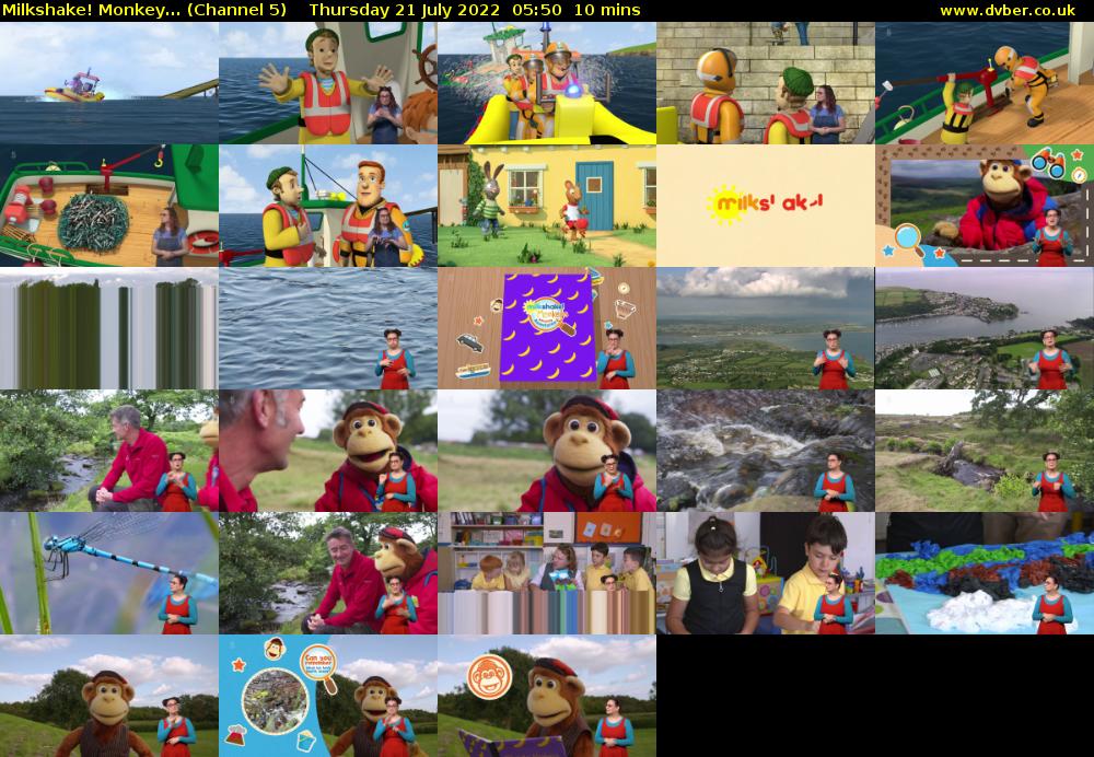 Milkshake! Monkey... (Channel 5) Thursday 21 July 2022 05:50 - 06:00