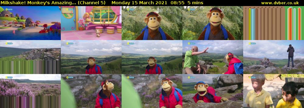 Milkshake! Monkey's Amazing... (Channel 5) Monday 15 March 2021 08:55 - 09:00