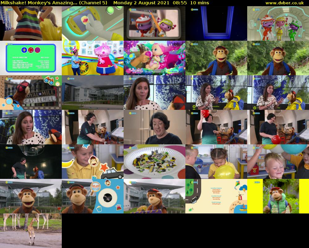 Milkshake! Monkey's Amazing... (Channel 5) Monday 2 August 2021 08:55 - 09:05