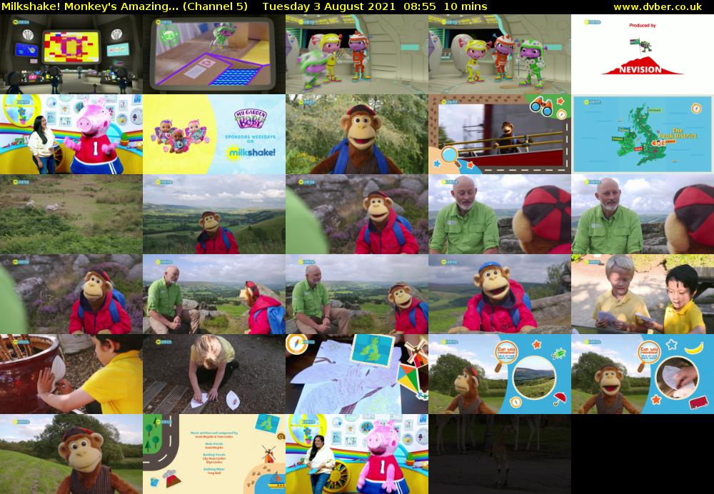 Milkshake! Monkey's Amazing... (Channel 5) Tuesday 3 August 2021 08:55 - 09:05