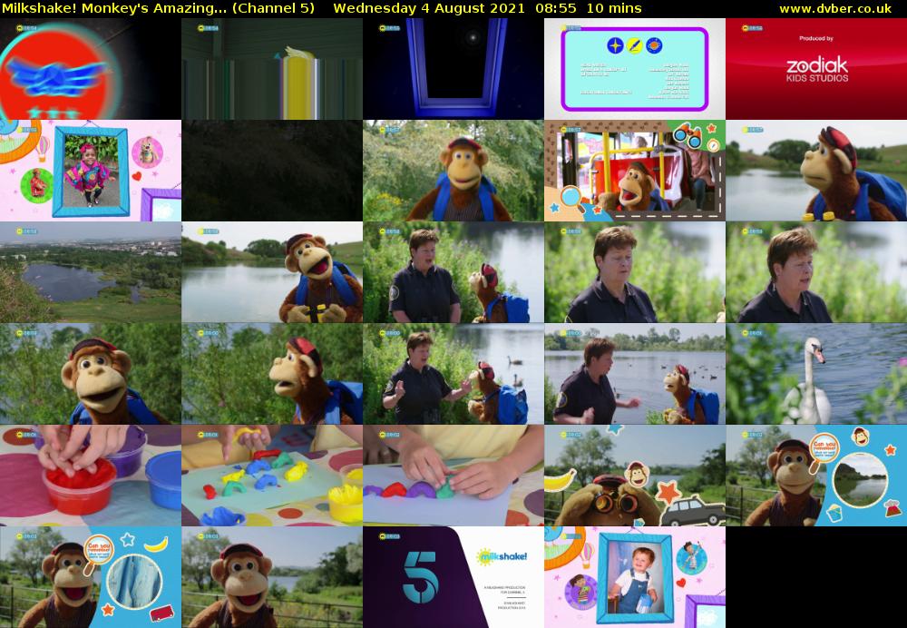 Milkshake! Monkey's Amazing... (Channel 5) Wednesday 4 August 2021 08:55 - 09:05