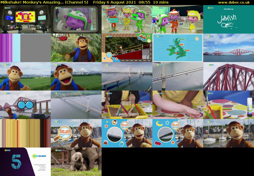 Milkshake! Monkey's Amazing... (Channel 5) Friday 6 August 2021 08:55 - 09:05