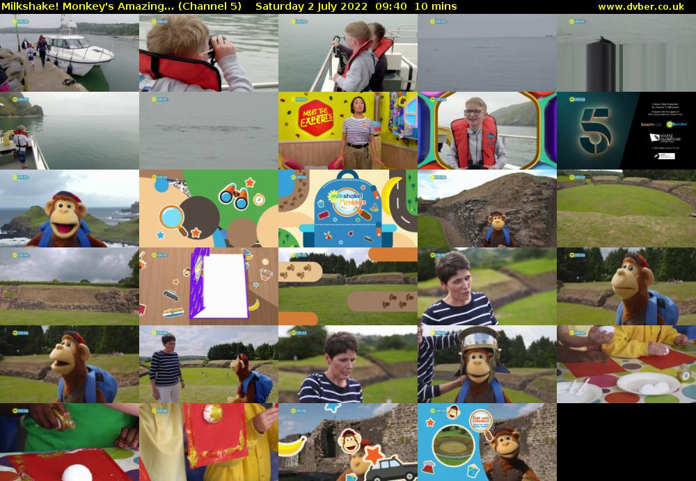 Milkshake! Monkey's Amazing... (Channel 5) Saturday 2 July 2022 09:40 - 09:50