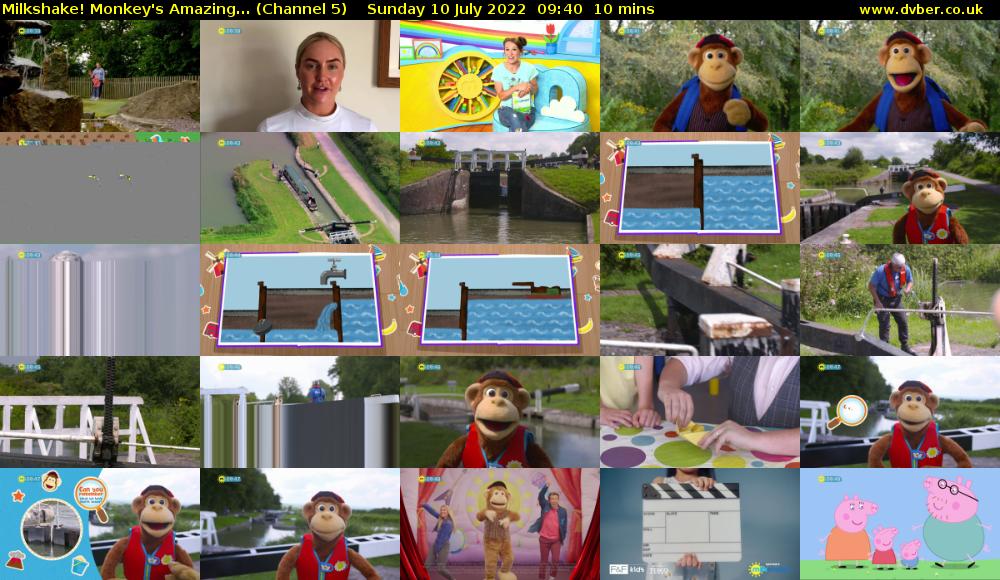 Milkshake! Monkey's Amazing... (Channel 5) Sunday 10 July 2022 09:40 - 09:50
