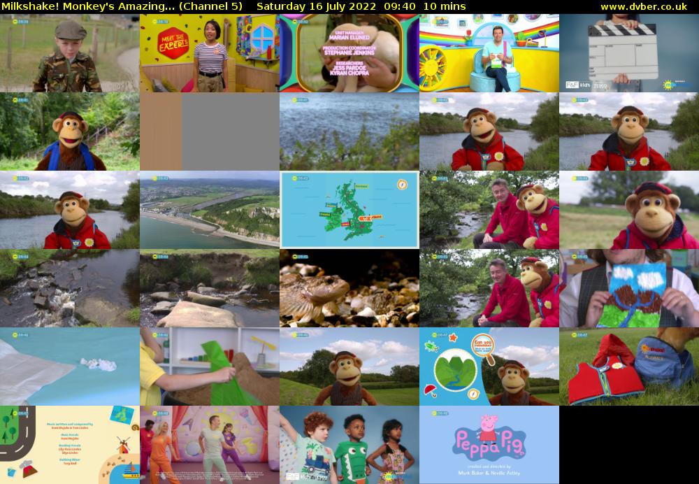 Milkshake! Monkey's Amazing... (Channel 5) Saturday 16 July 2022 09:40 - 09:50