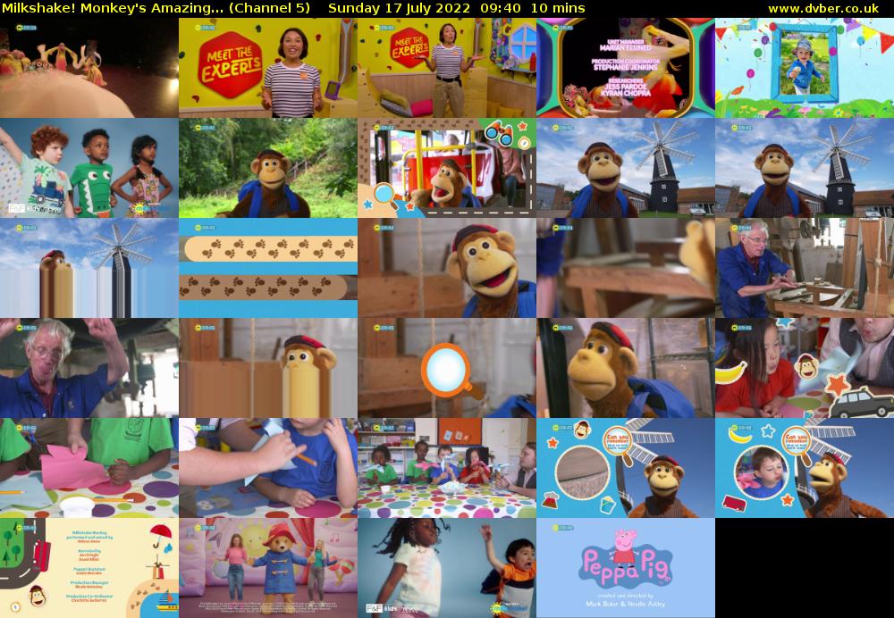 Milkshake! Monkey's Amazing... (Channel 5) Sunday 17 July 2022 09:40 - 09:50