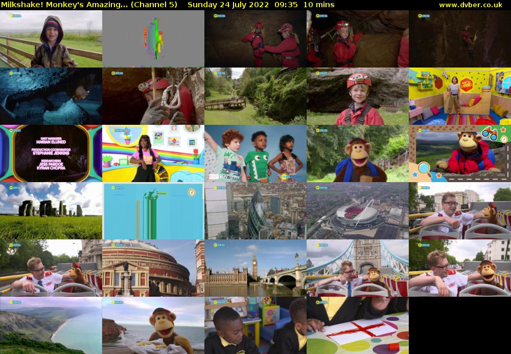 Milkshake! Monkey's Amazing... (Channel 5) Sunday 24 July 2022 09:35 - 09:45