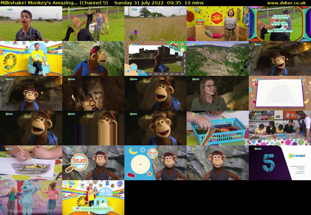Milkshake! Monkey's Amazing... (Channel 5) Sunday 31 July 2022 09:35 - 09:45