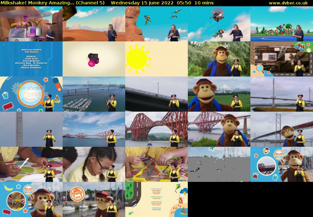 Milkshake! Monkey Amazing... (Channel 5) Wednesday 15 June 2022 05:50 - 06:00