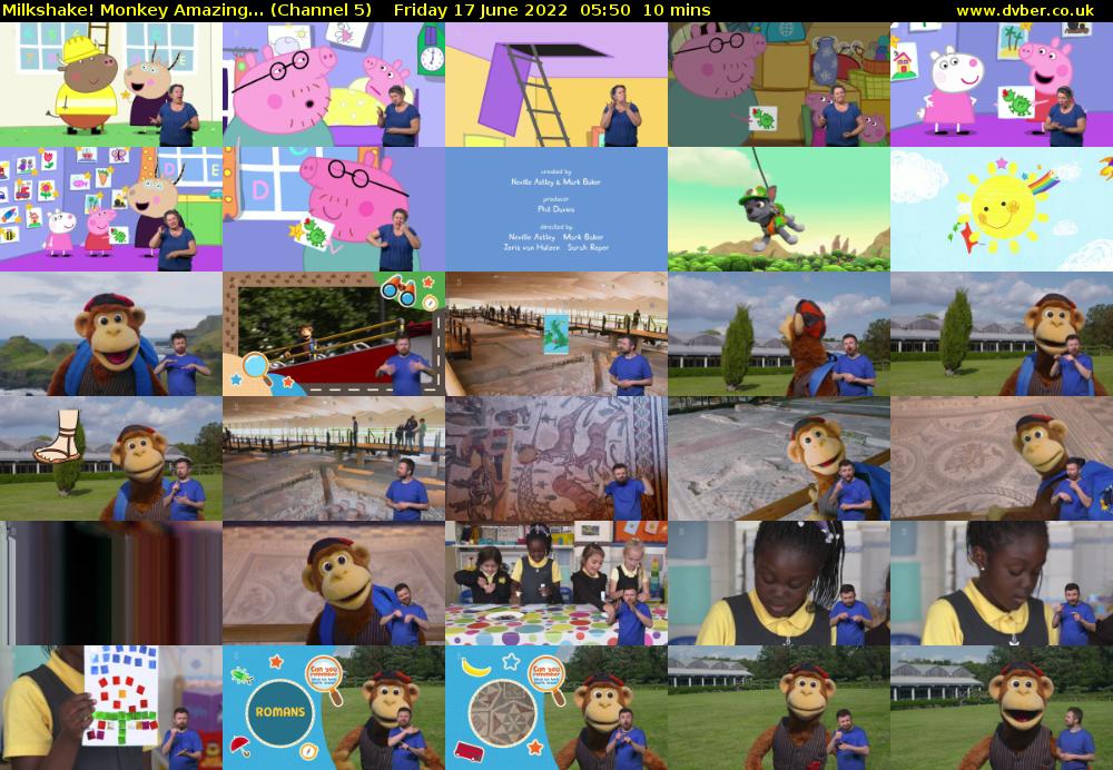 Milkshake! Monkey Amazing... (Channel 5) Friday 17 June 2022 05:50 - 06:00
