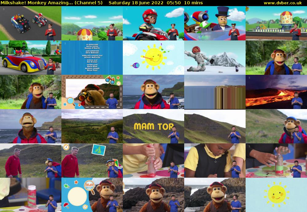Milkshake! Monkey Amazing... (Channel 5) Saturday 18 June 2022 05:50 - 06:00