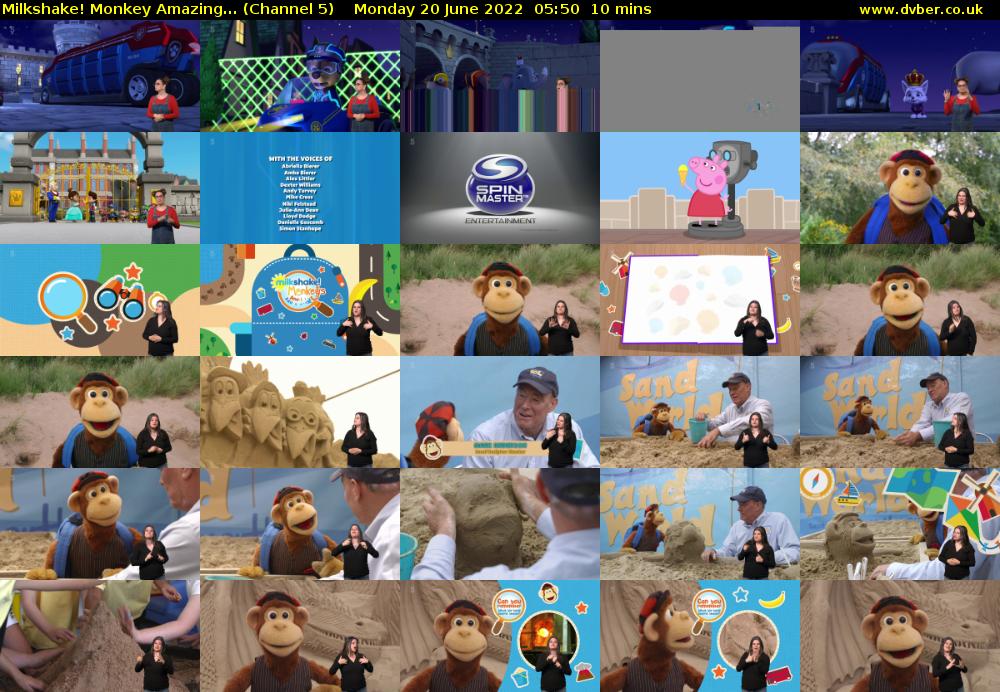 Milkshake! Monkey Amazing... (Channel 5) Monday 20 June 2022 05:50 - 06:00